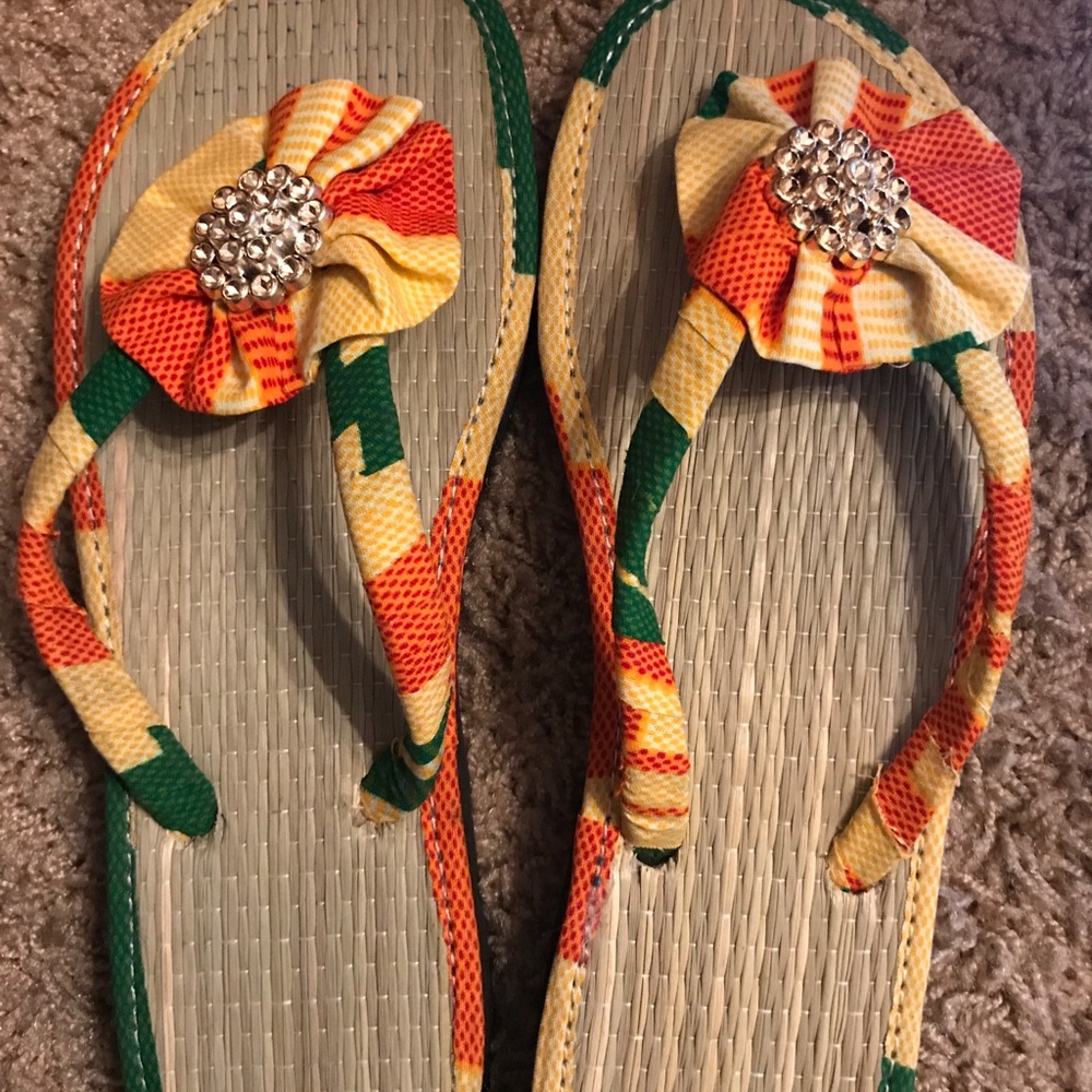 African print sandals handmade